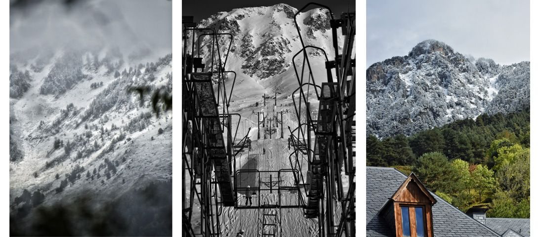 Paisajes de invierno y remontes de Baqueira Beret en imágenes en color y en blanco y negro